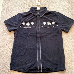 Dandy Del Mar - The Gaucho Terry Cloth d Shirt - Onyx - SET WITH SHORTS